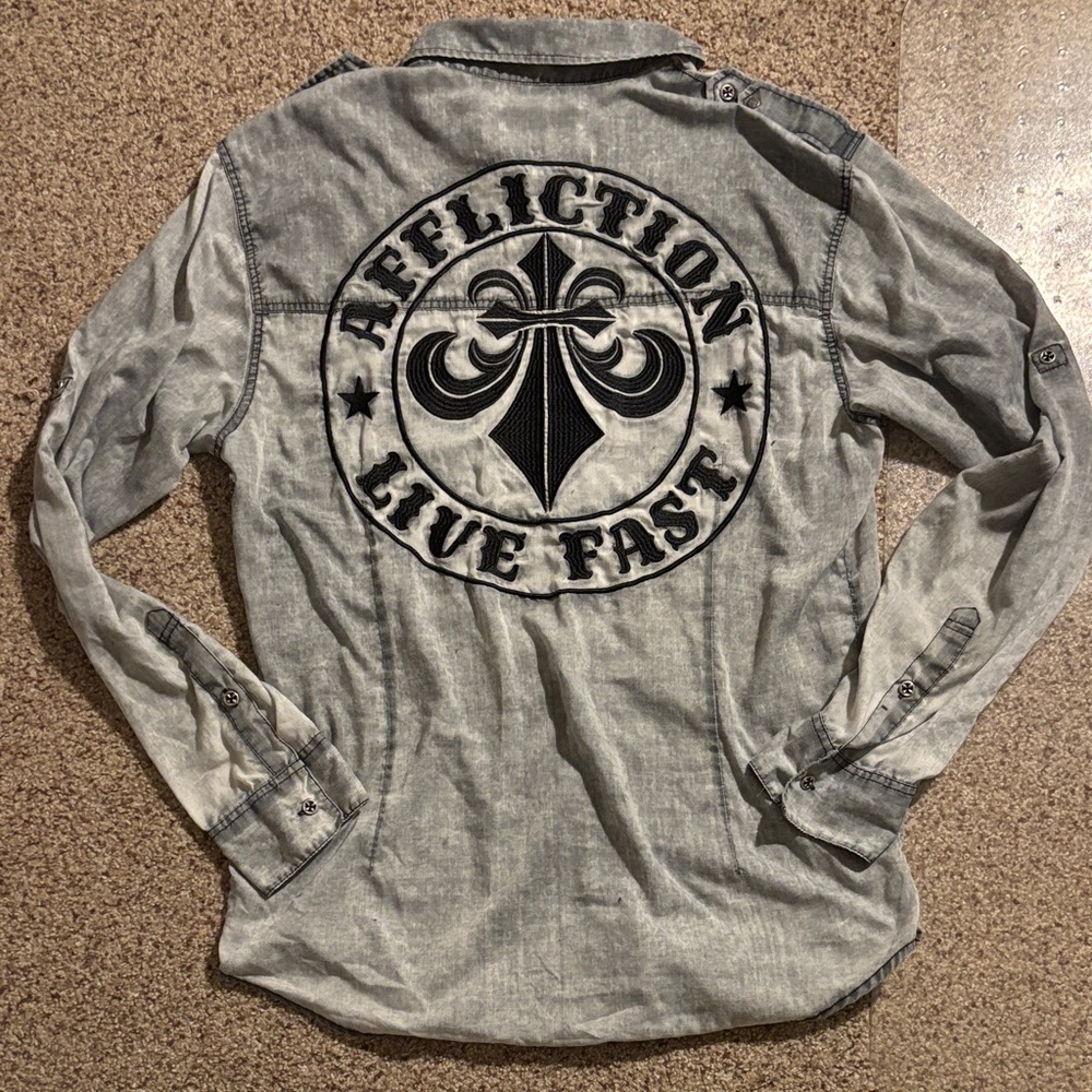 Affliction Light Gray Shirt for Men